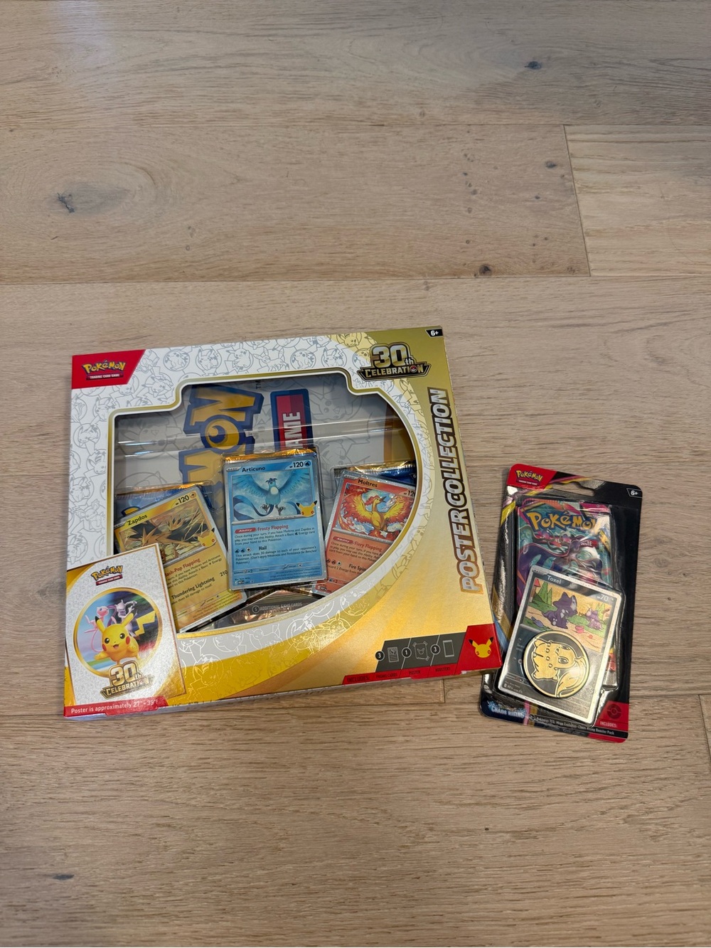 Pokemon 30th Celebration Poster Collection Box and Toxel Chaos Rising